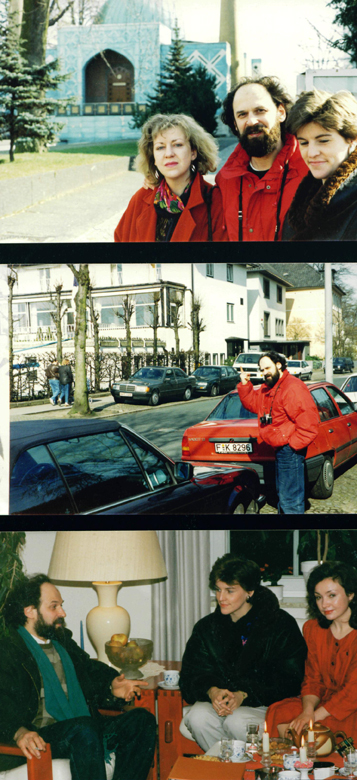 март 1989, в Гамбурге, Через Лету и обратно, вверху - с женой и Антье Фалькенгоф